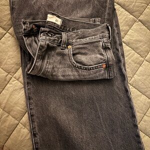Superwide Leg Black Jeans Madewell Size 27